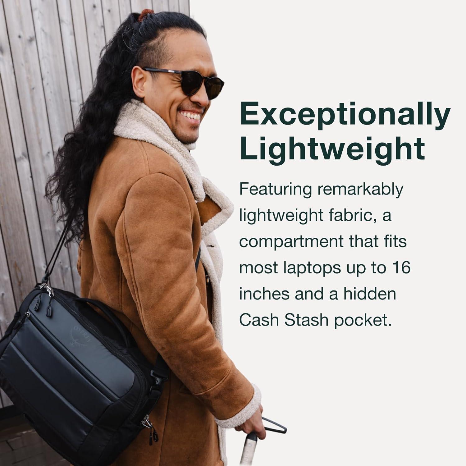 imageOsprey Ozone Brief Bag Lightweight Shoulder Bag with Padded Laptop Sleeve Removable Strap and Hidden Cash Pocket Travel Briefcase and Personal Item Fits Most 16quot Laptops CarryOn Companion