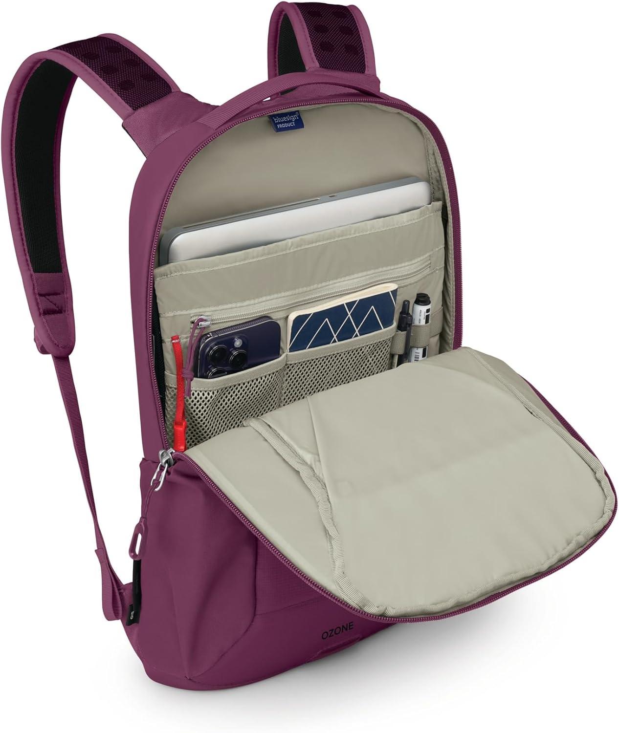 imageOsprey Ozone Slim Pack Lightweight Laptop Backpack with AirScape Suspension Water Bottle Pockets ampamp Slim Travel Design Fits Most 16quot Laptops Personal Item or CarryOn Compatible Moody BurgundyMoody Burgundy