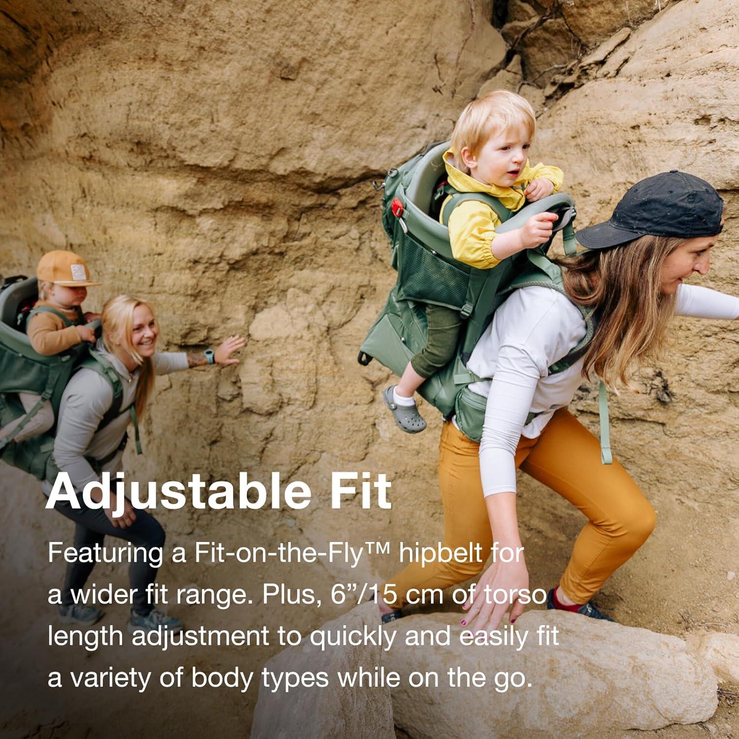 imageOsprey Poco Premium Child Carrier Backpack Deluxe Kid Carrier for Hiking with Builtin Sunshade Removable Daypack and Adjustable Fit Premium Comfort for Parent and ChildBlack