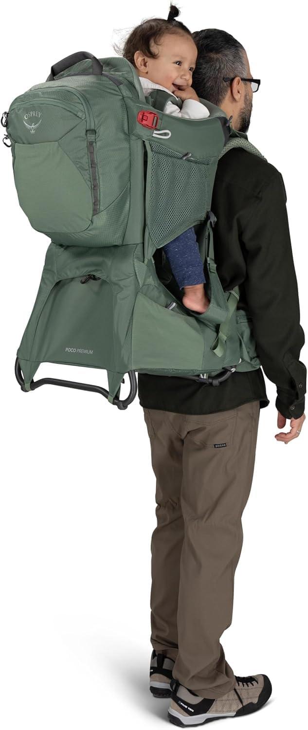 imageOsprey Poco Premium Child Carrier Backpack Deluxe Kid Carrier for Hiking with Builtin Sunshade Removable Daypack and Adjustable Fit Premium Comfort for Parent and ChildBlack