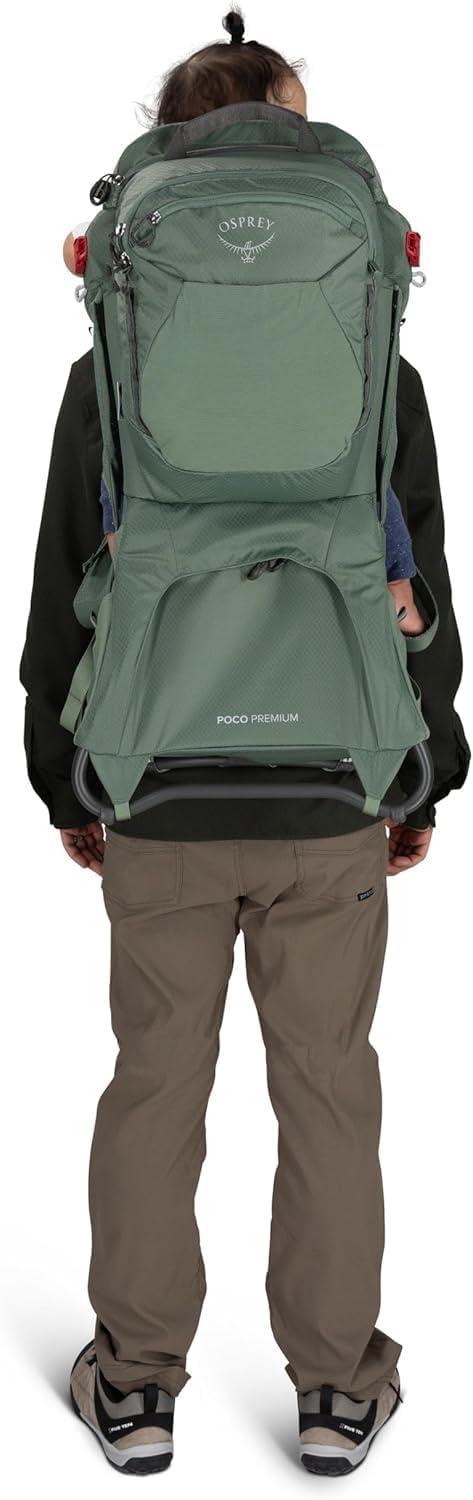 imageOsprey Poco Premium Child Carrier Backpack Deluxe Kid Carrier for Hiking with Builtin Sunshade Removable Daypack and Adjustable Fit Premium Comfort for Parent and ChildKoseret Green