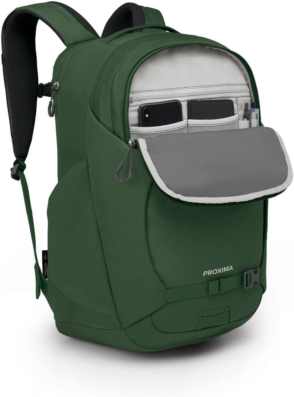 imageOsprey Proxima 30L Campus Laptop Backpack Organized Everyday Pack with Tech Storage Water Bottle Pockets and Comfortable Carry Perfect for School Commute and Travel Kazuma PrintToffee OrangeTrekking Trail Green