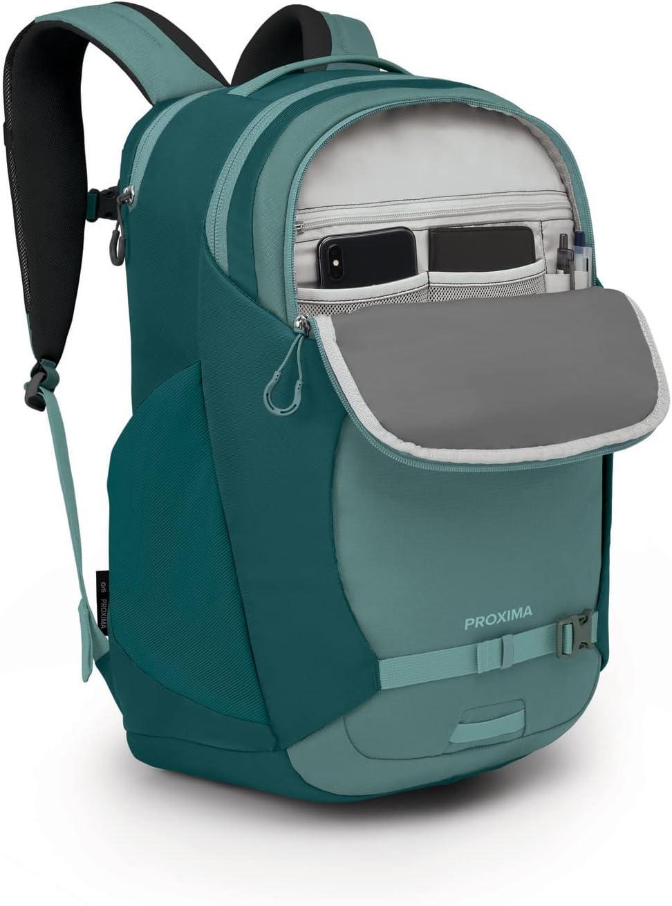 imageOsprey Proxima 30L Campus Laptop Backpack Organized Everyday Pack with Tech Storage Water Bottle Pockets and Comfortable Carry Perfect for School Commute and Travel Kazuma PrintToffee OrangeSucculent GreenDeep Teal