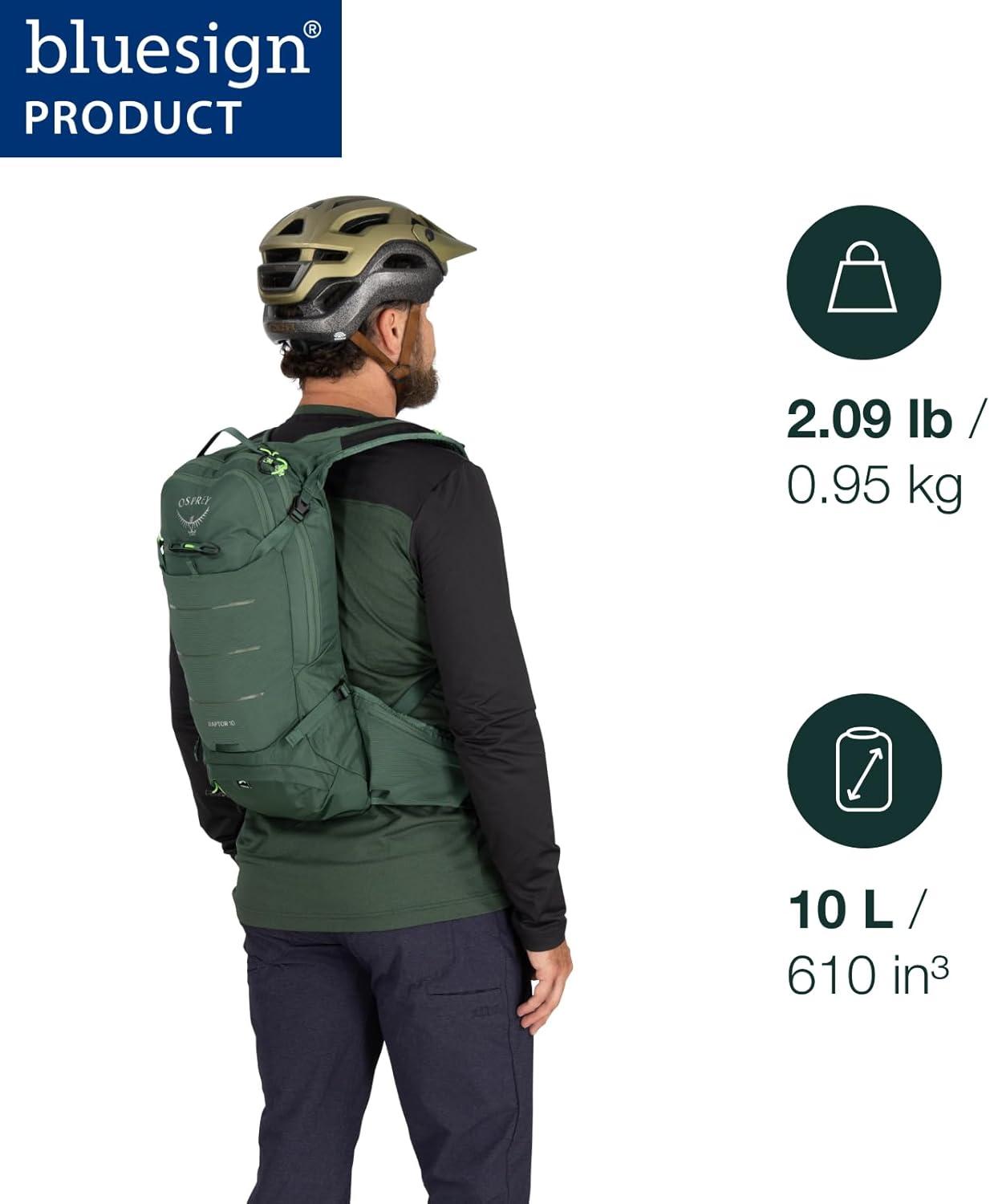 imageOsprey Raptor 10L Mens Mountain Biking Backpack with Hydraulics Reservoir BlackPediment Grey