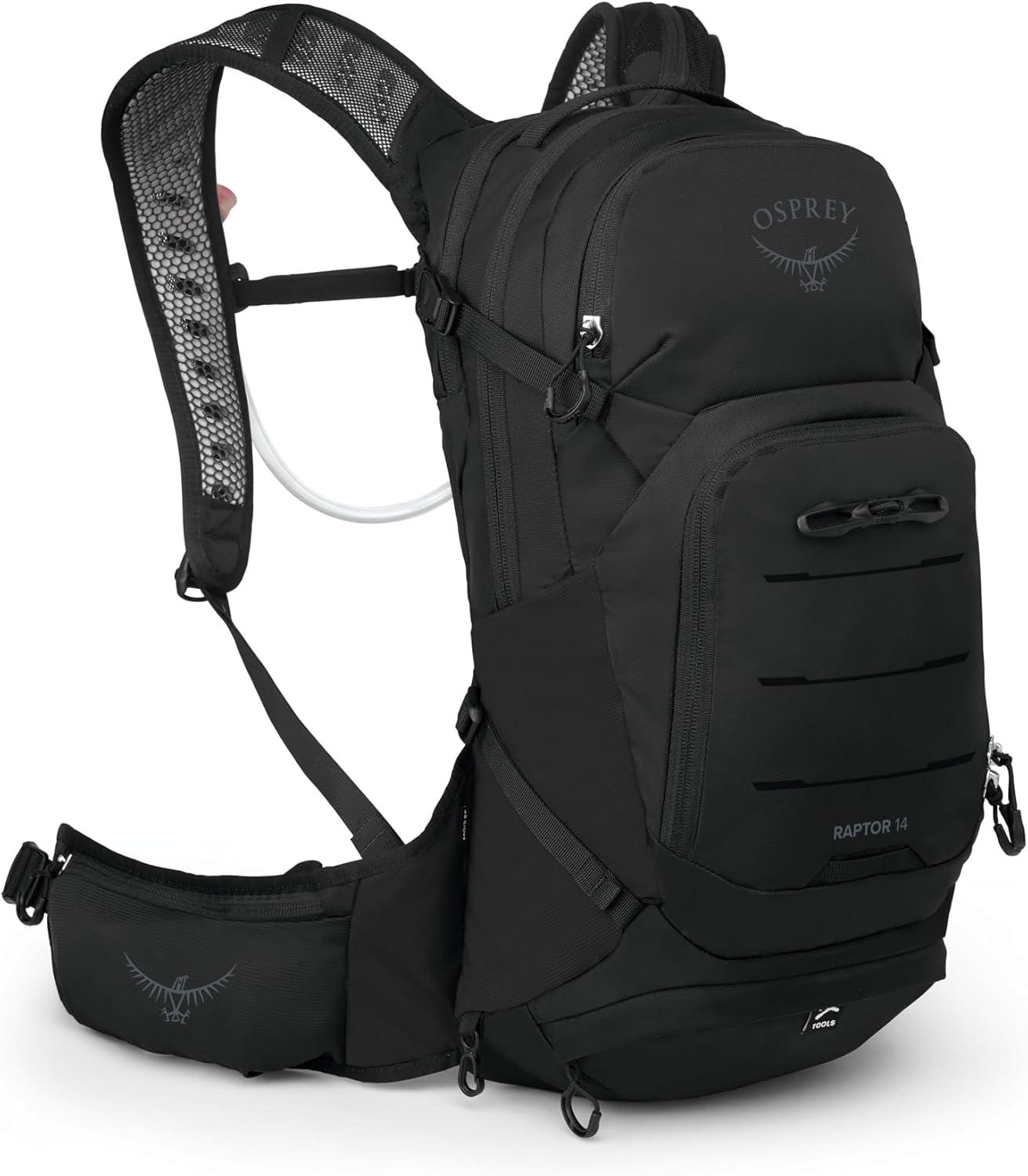 imageOsprey Raptor 14L Mens Mountain Biking Backpack with Hydraulics ReservoirBlack