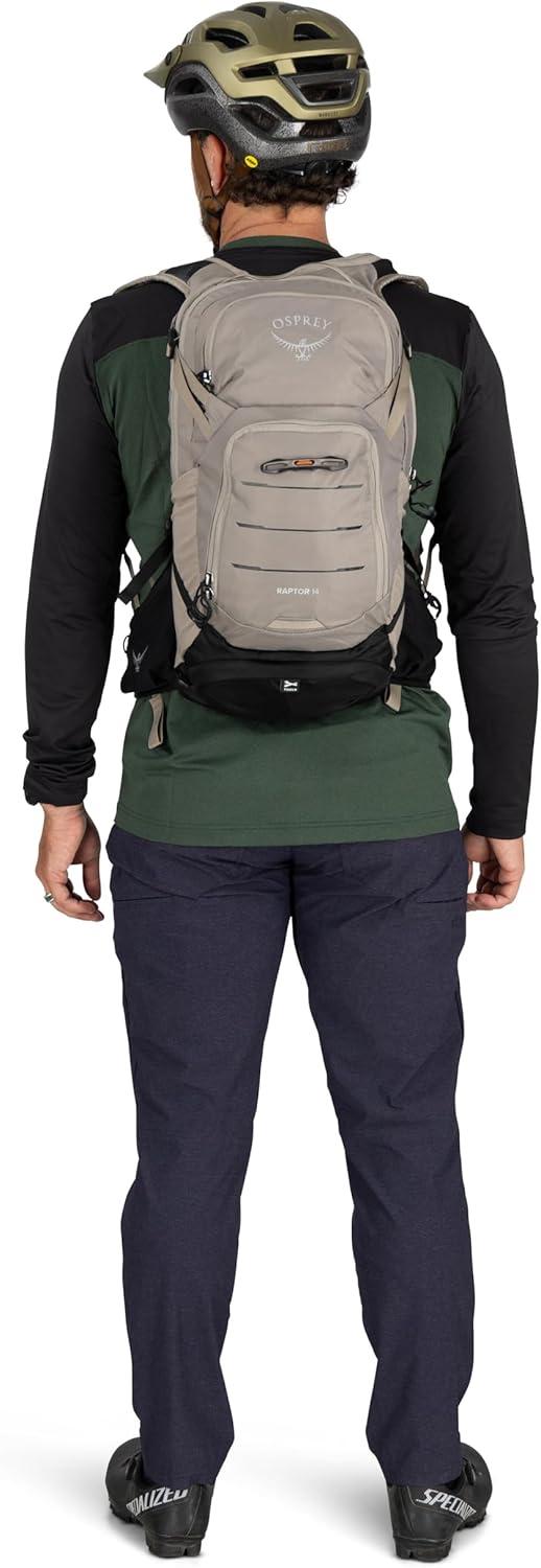 imageOsprey Raptor 14L Mens Mountain Biking Backpack with Hydraulics ReservoirTundra Green