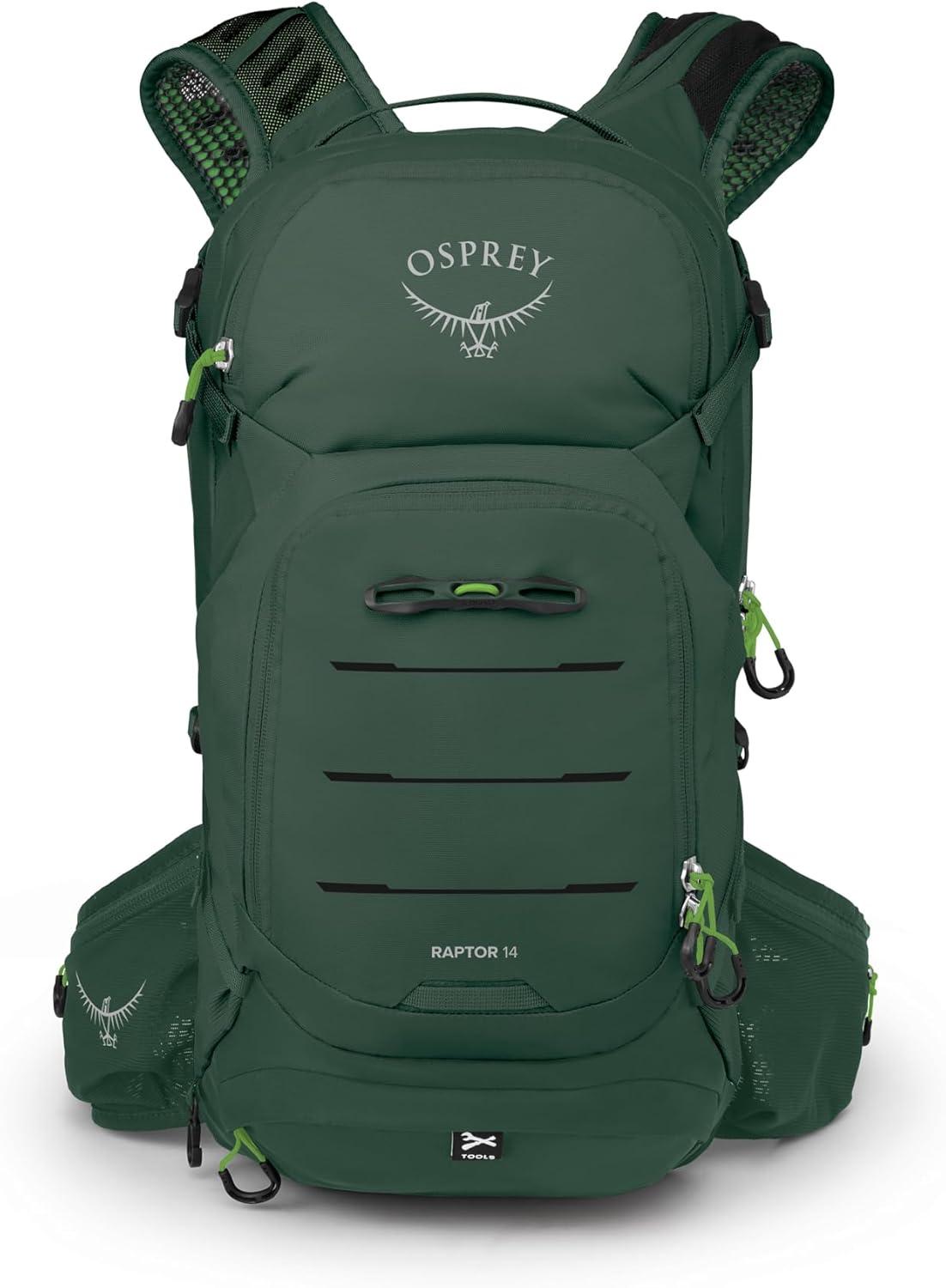 imageOsprey Raptor 14L Mens Mountain Biking Backpack with Hydraulics ReservoirTundra Green