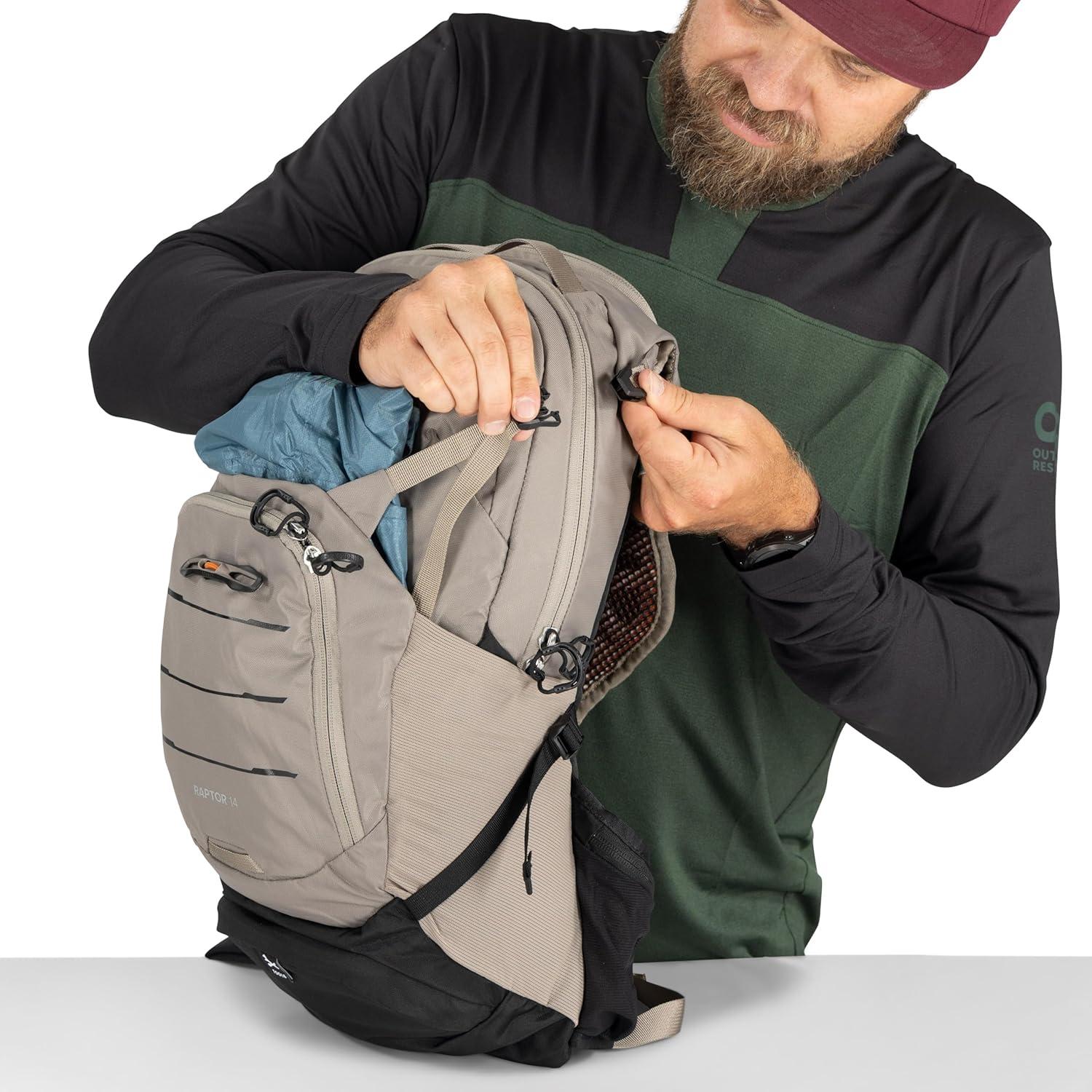 imageOsprey Raptor 14L Mens Mountain Biking Backpack with Hydraulics ReservoirTundra Green