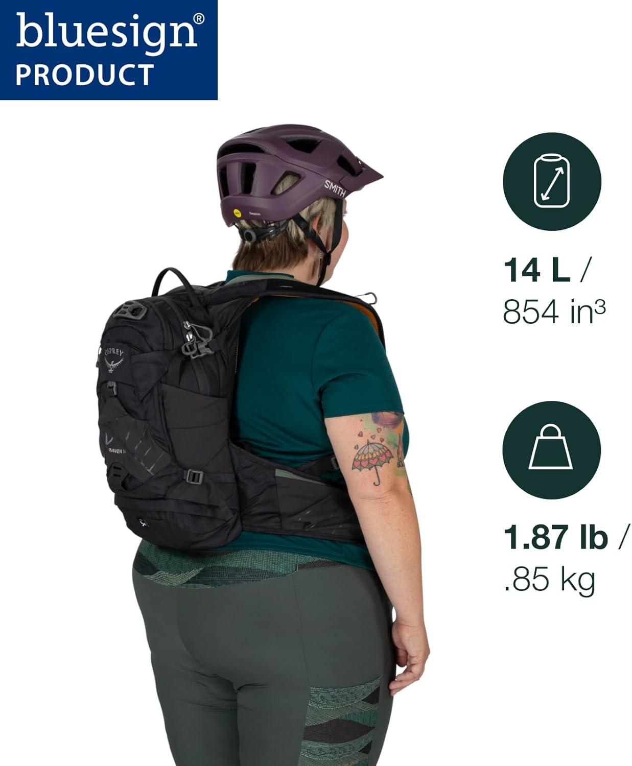 imageOsprey Raven 14L Womens Biking Backpack with Hydraulics Reservoir Space TravelToffee Orange Extended Fit