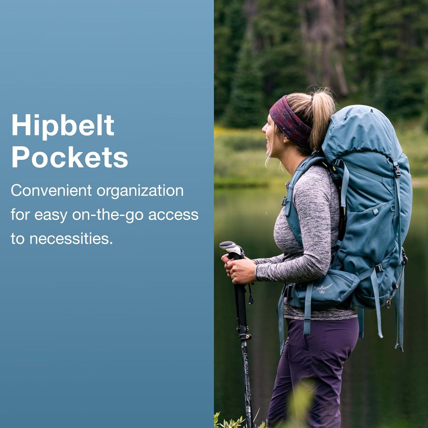 imageOsprey Renn 65L Womens Backpacking Backpack Cascade BlueMelon OrangeDark CharcoalGray Wolf