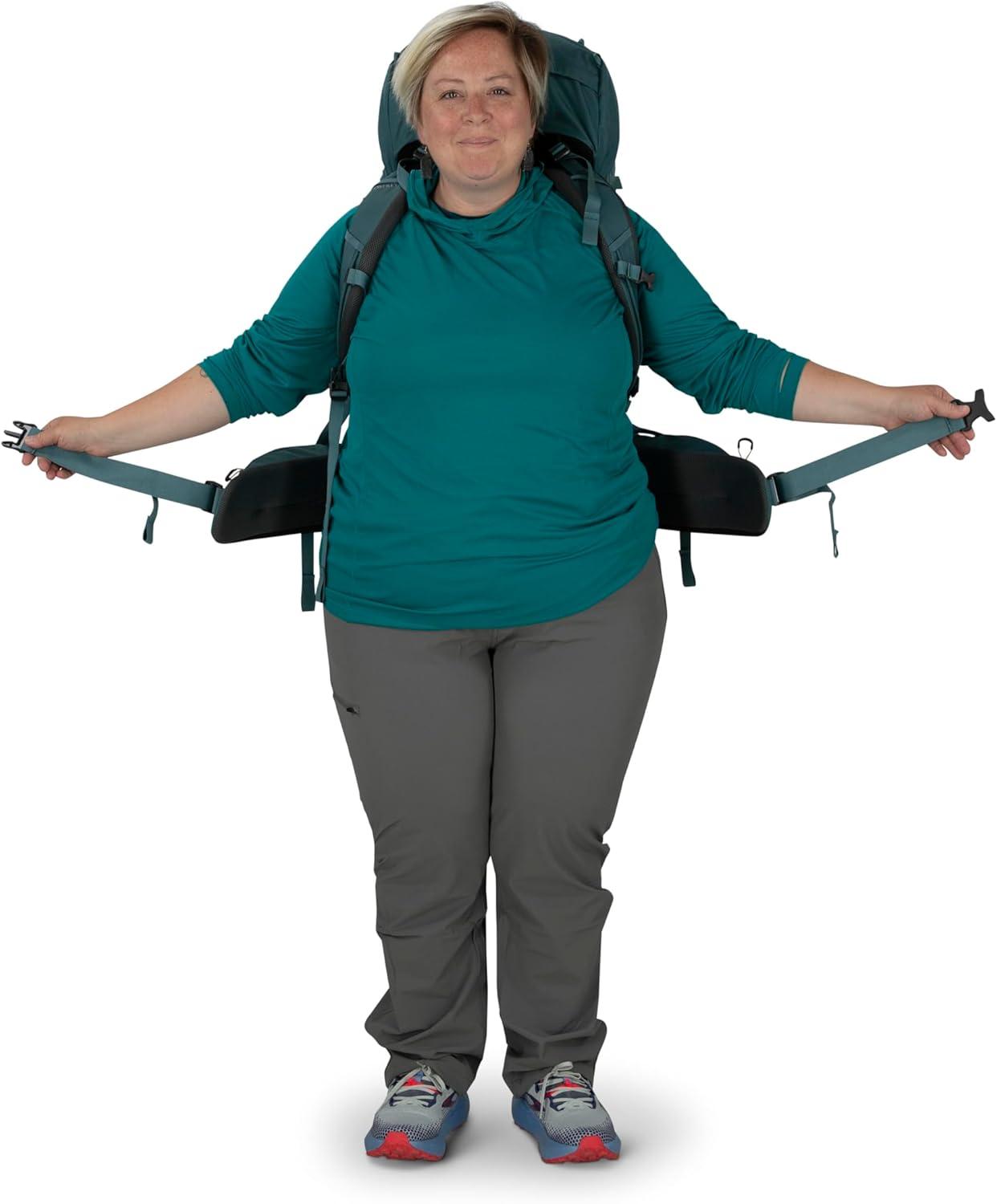 imageOsprey Renn 65L Womens Backpacking Backpack Cascade BlueMelon OrangeDark CharcoalGray Wolf