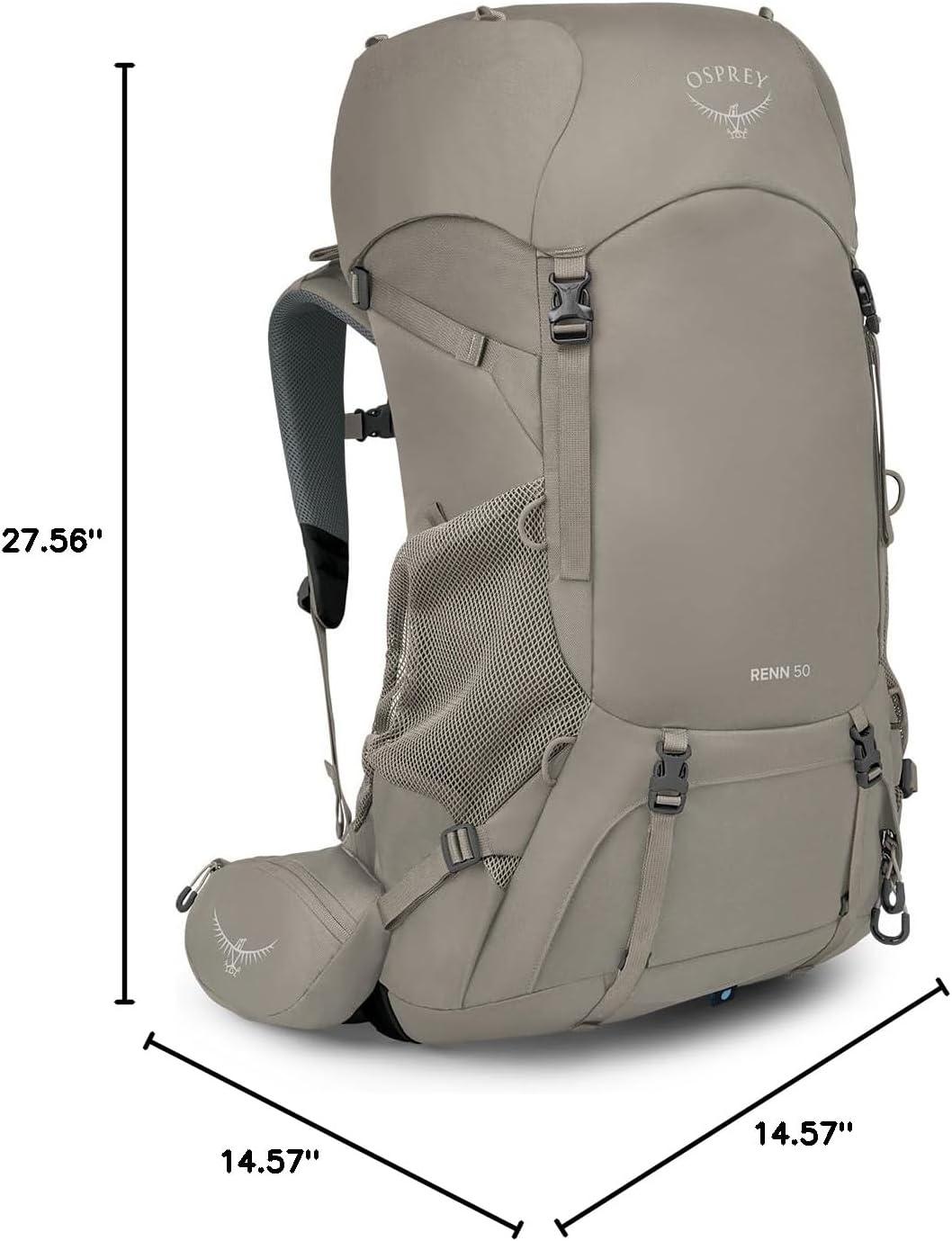 imageOsprey Renn 65L Womens Backpacking Backpack Cascade BlueMelon OrangePediment GreyLinen Tan