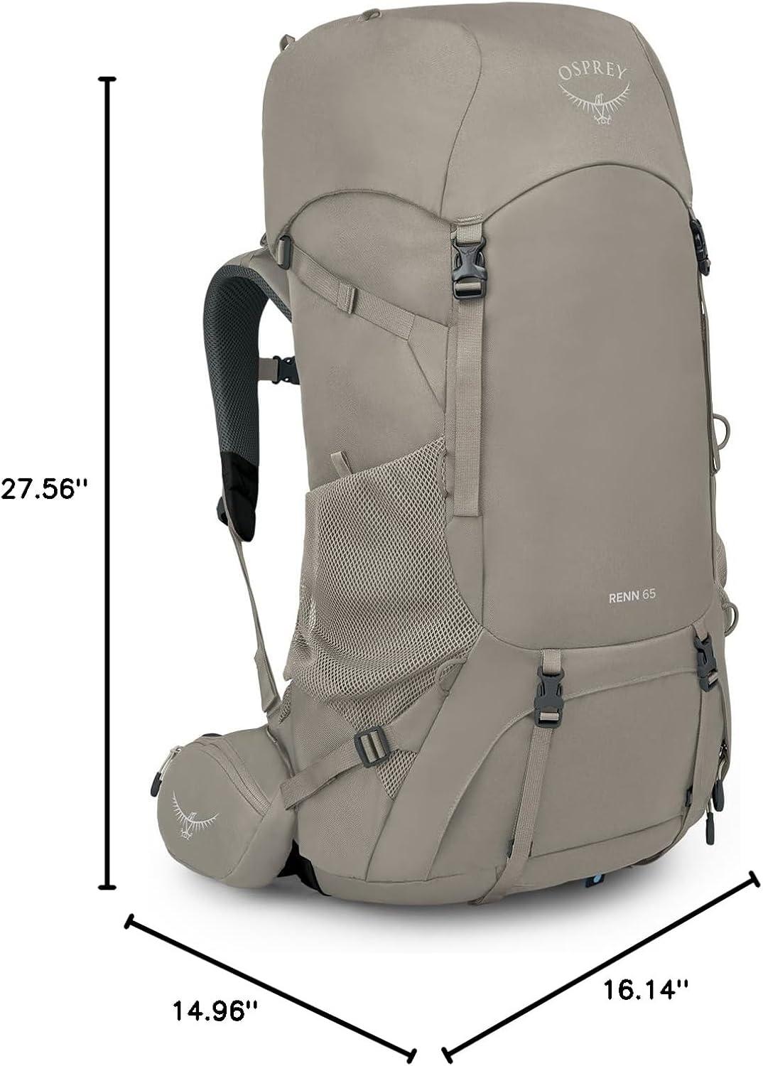 imageOsprey Renn 65L Womens Backpacking Backpack Cascade BlueMelon OrangePediment GreyLinen Tan