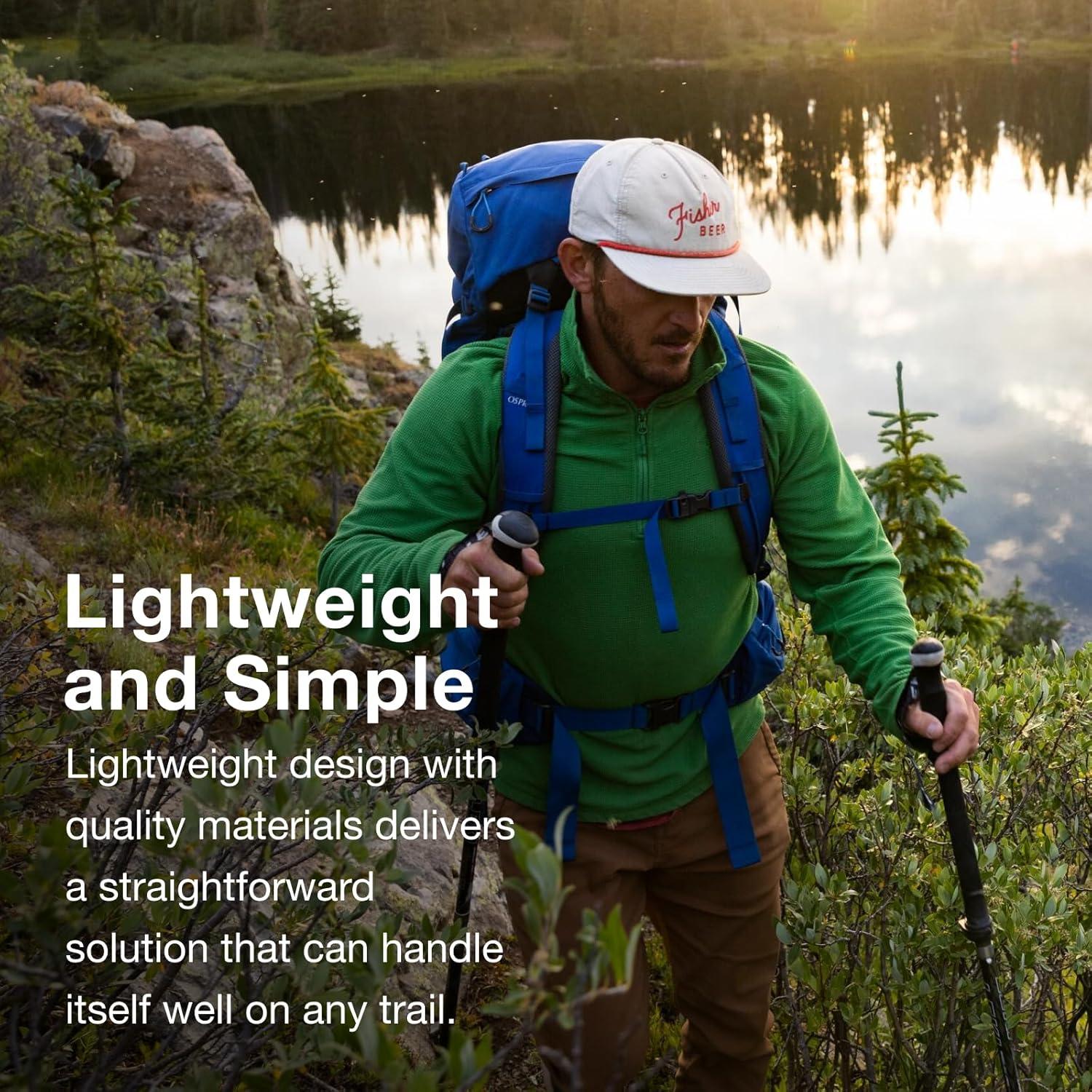 imageOsprey Rook 65L Mens Backpacking Backpack Histosol BrownRhino GreyAstology BlueBlue Flame