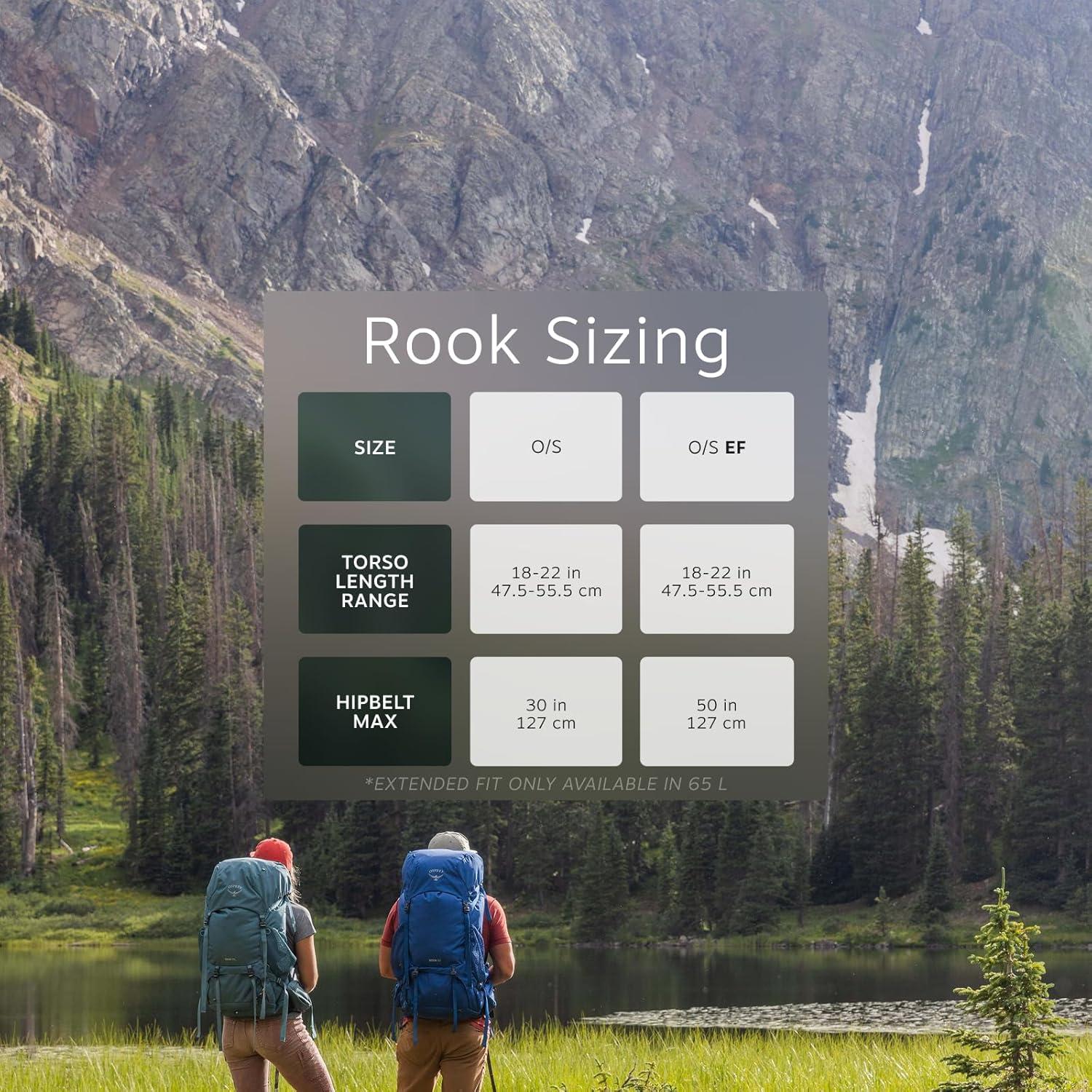 imageOsprey Rook 65L Mens Backpacking Backpack Histosol BrownRhino GreyAstology BlueBlue Flame