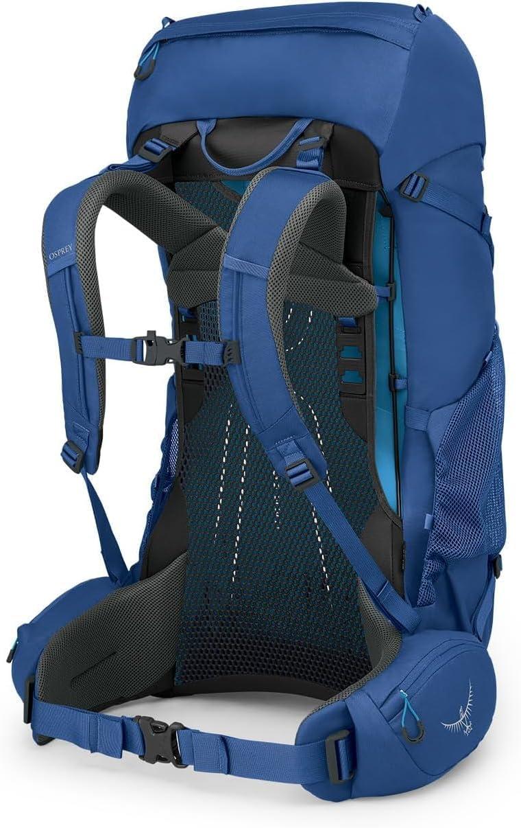 imageOsprey Rook 65L Mens Backpacking Backpack Histosol BrownRhino GreyAstology BlueBlue Flame
