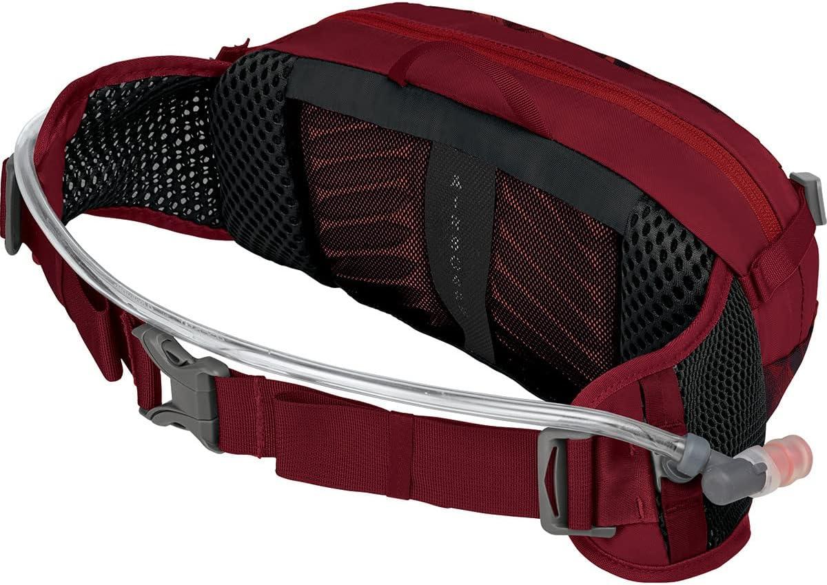 imageOsprey Seral 4L Unisex Biking Waist Pack with Hydraulics Reservoir Dustmoss GreenOrange Sunset