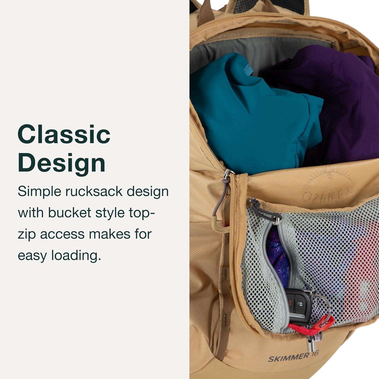 imageOsprey Skimmer 20L Womens Hiking Backpack with Hydraulics Reservoir Coyote BrownPurpurite Purple