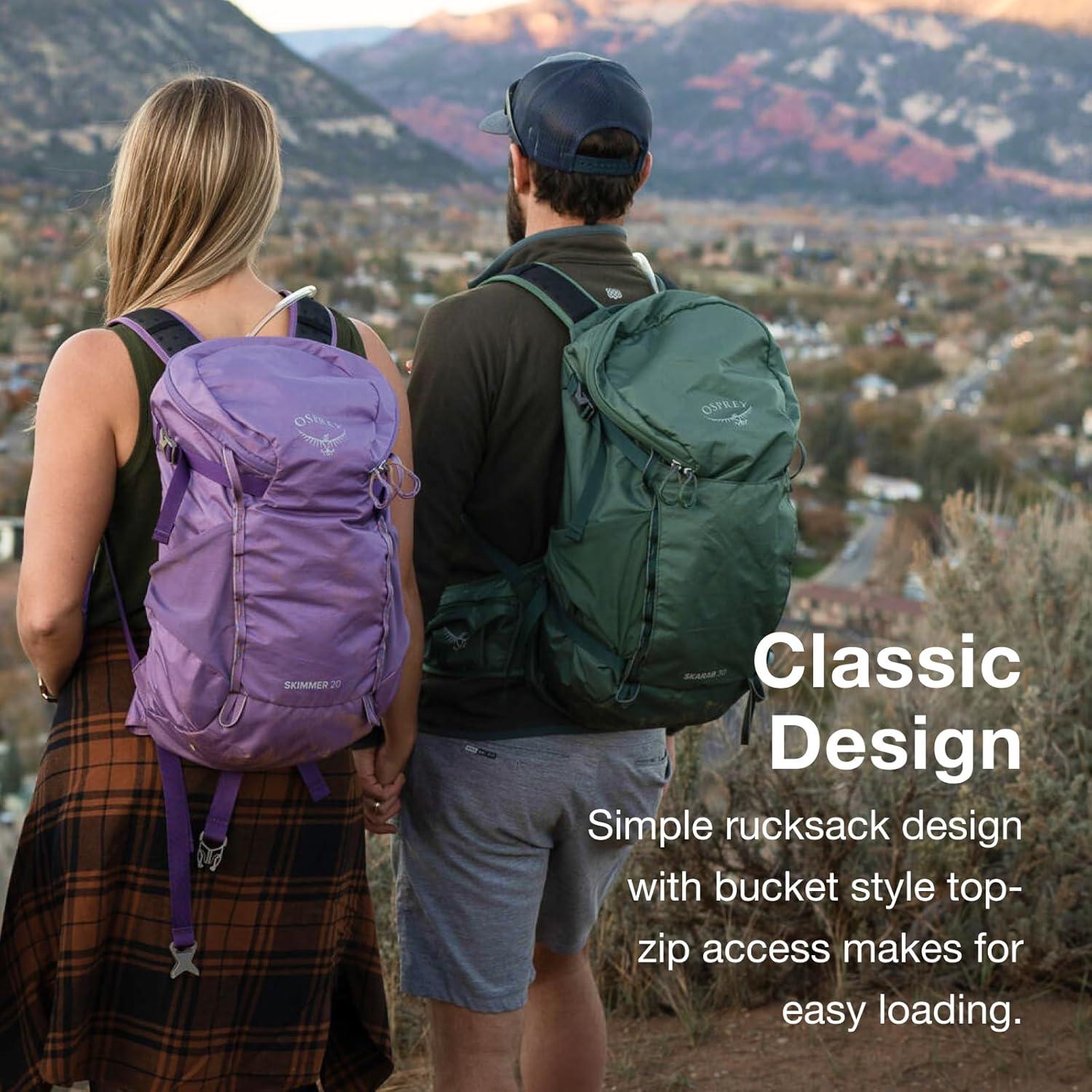 imageOsprey Skimmer 20L Womens Hiking Backpack with Hydraulics Reservoir Coyote BrownPurpurite Purple