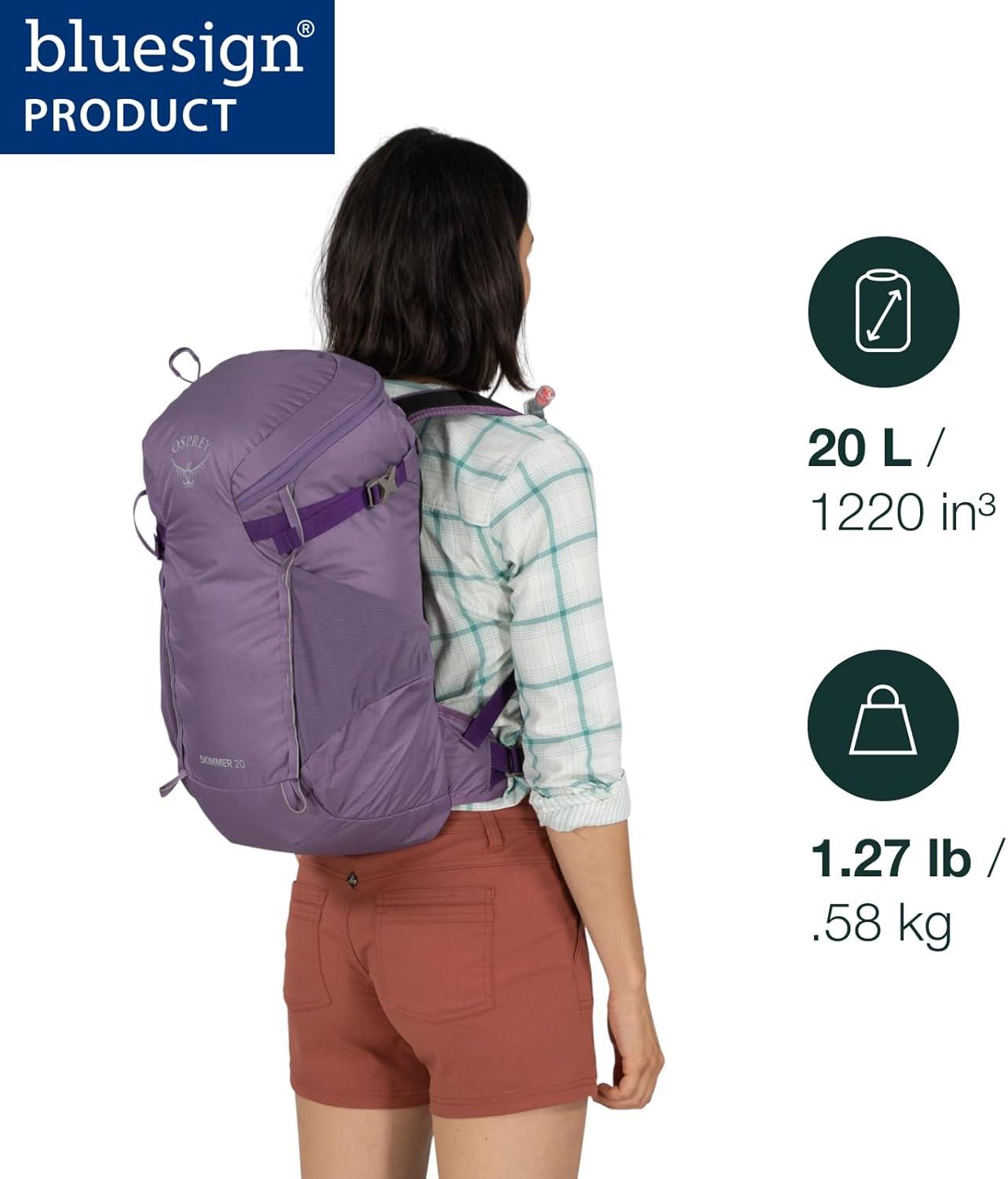 imageOsprey Skimmer 20L Womens Hiking Backpack with Hydraulics Reservoir Coyote BrownPurpurite Purple