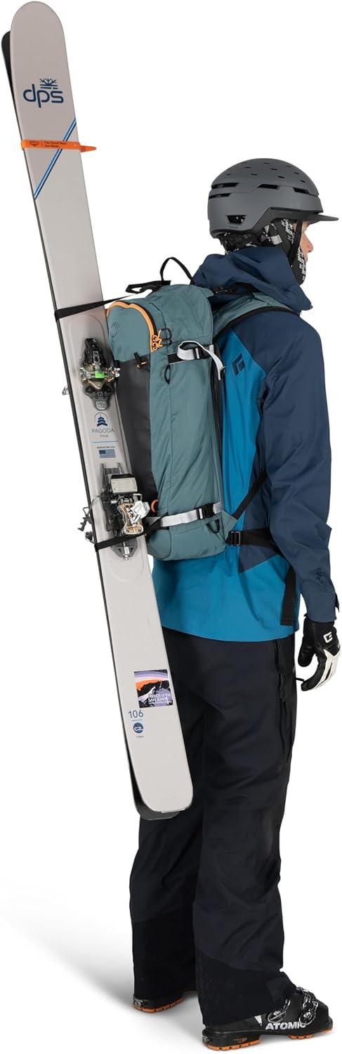 imageOsprey Soelden 45L Ski and Snowboard Backpack HighVolume Backcountry Snow Pack for Men Hut Trip Ready Helmet Carry Made with 100 Recycled Nylon Olive TanCascade Blue