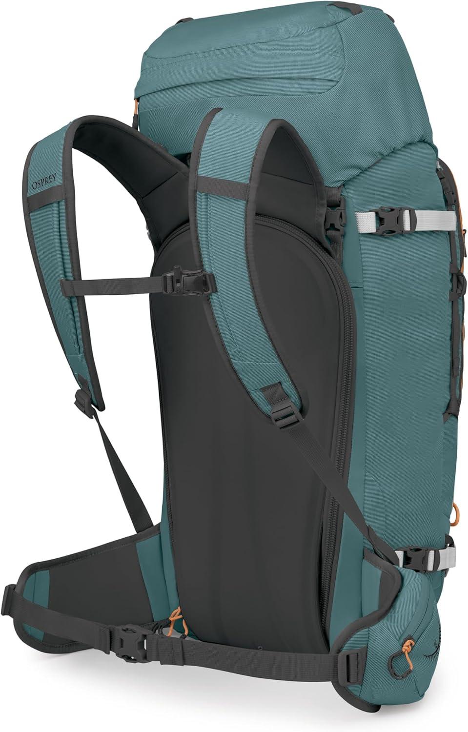 imageOsprey Soelden 45L Ski and Snowboard Backpack HighVolume Backcountry Snow Pack for Men Hut Trip Ready Helmet Carry Made with 100 Recycled Nylon Olive TanCascade Blue