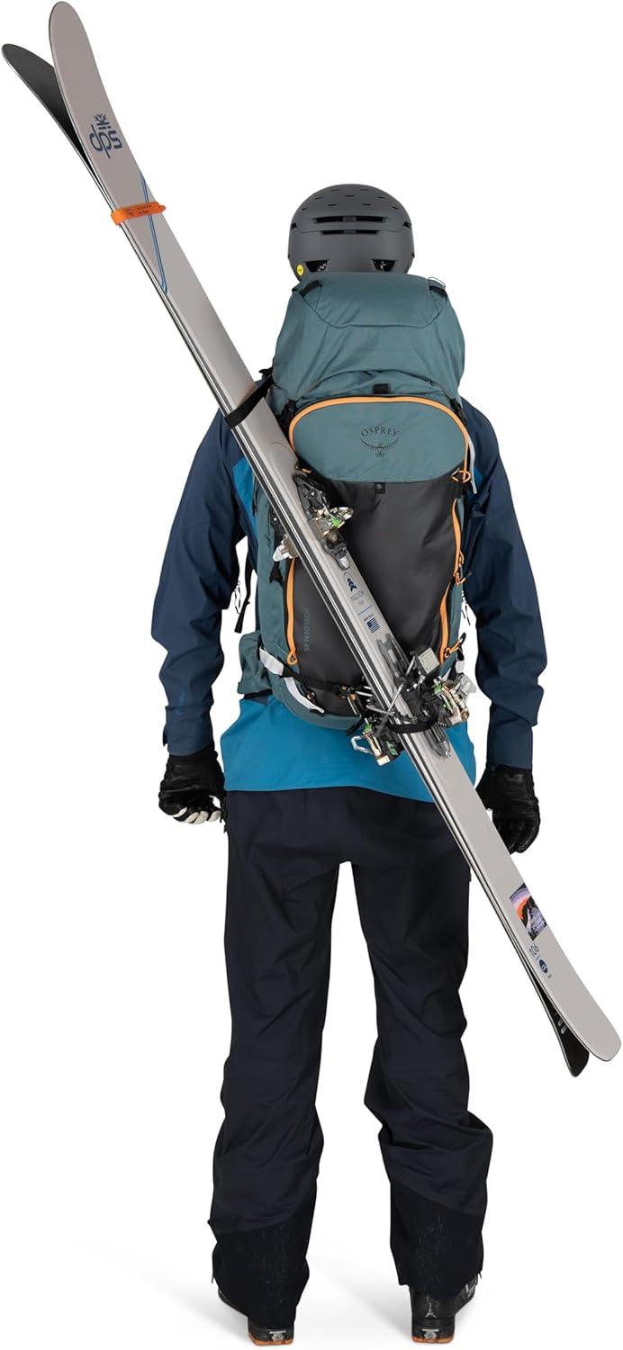 imageOsprey Soelden 45L Ski and Snowboard Backpack HighVolume Backcountry Snow Pack for Men Hut Trip Ready Helmet Carry Made with 100 Recycled Nylon Olive TanCascade Blue