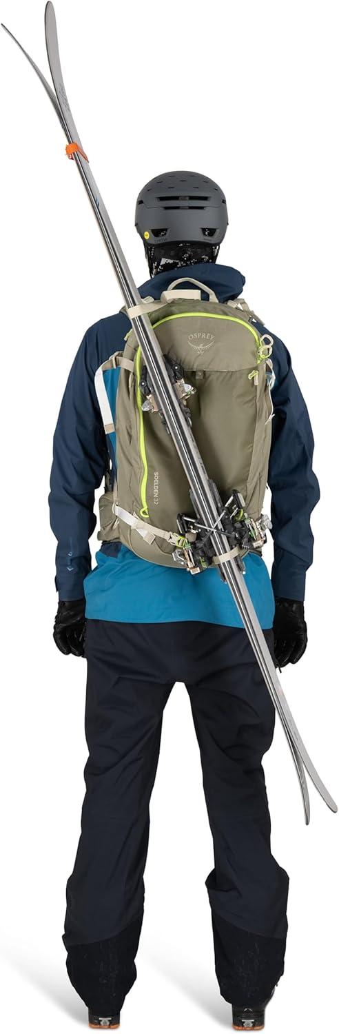 imageOsprey Soelden 45L Ski and Snowboard Backpack HighVolume Backcountry Snow Pack for Men Hut Trip Ready Helmet Carry Made with 100 Recycled Nylon Olive TanCascade Blue