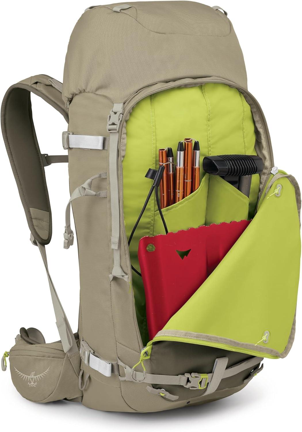 imageOsprey Soelden 45L Ski and Snowboard Backpack HighVolume Backcountry Snow Pack for Men Hut Trip Ready Helmet Carry Made with 100 Recycled Nylon Olive TanOlive Tan