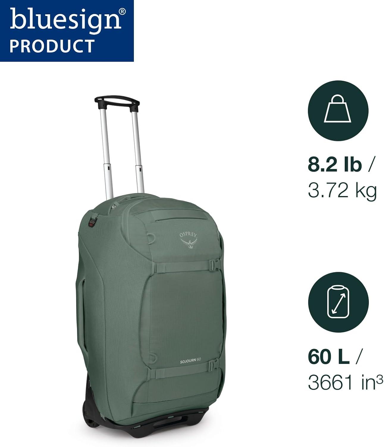 imageOsprey Sojourn 22quot45L Wheeled Travel Backpack with Harness Koseret GreenBlack