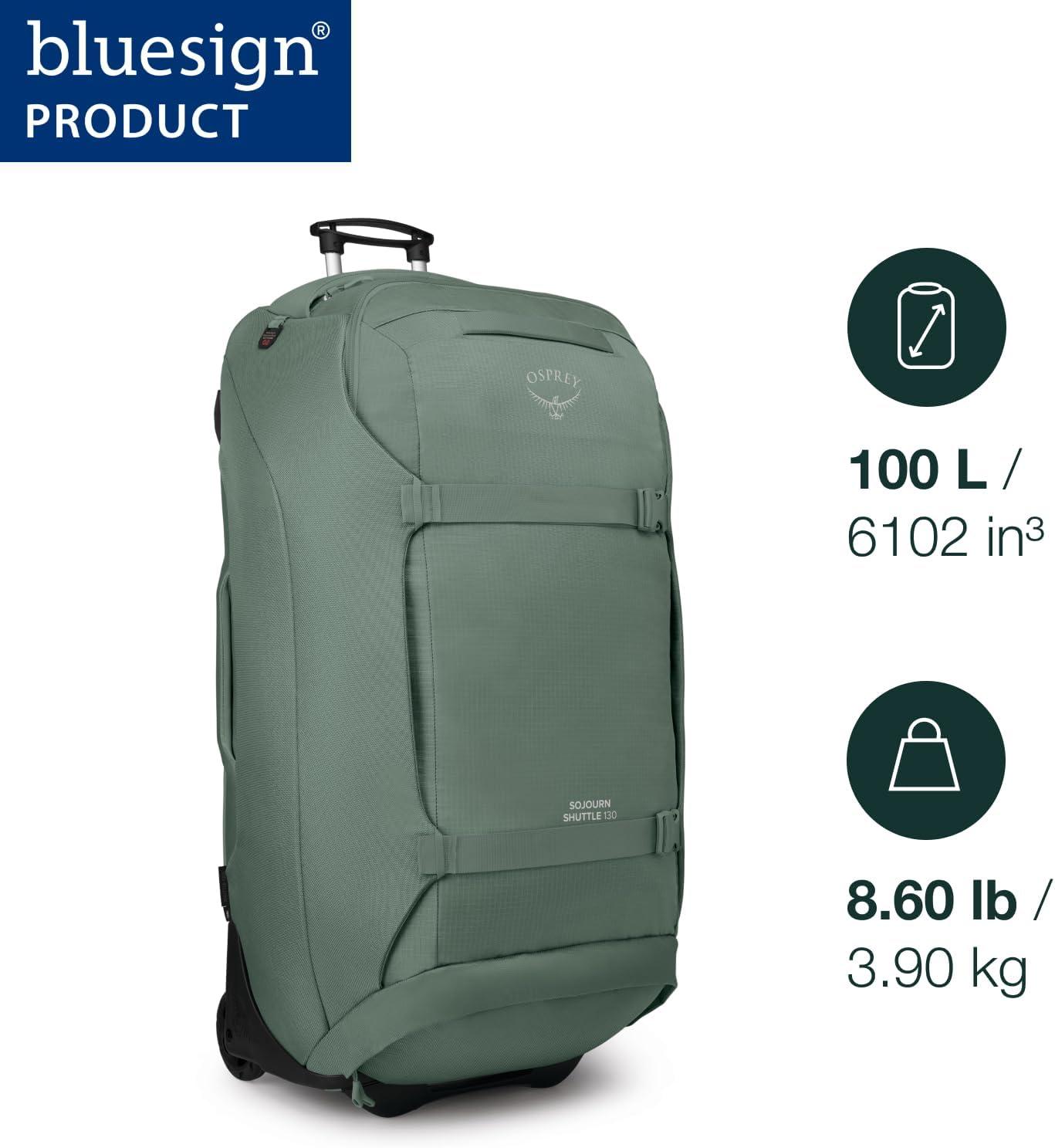 imageOsprey Sojourn Shuttle 36quot130L Wheeled Duffel Luggage Koseret GreenKoseret Green
