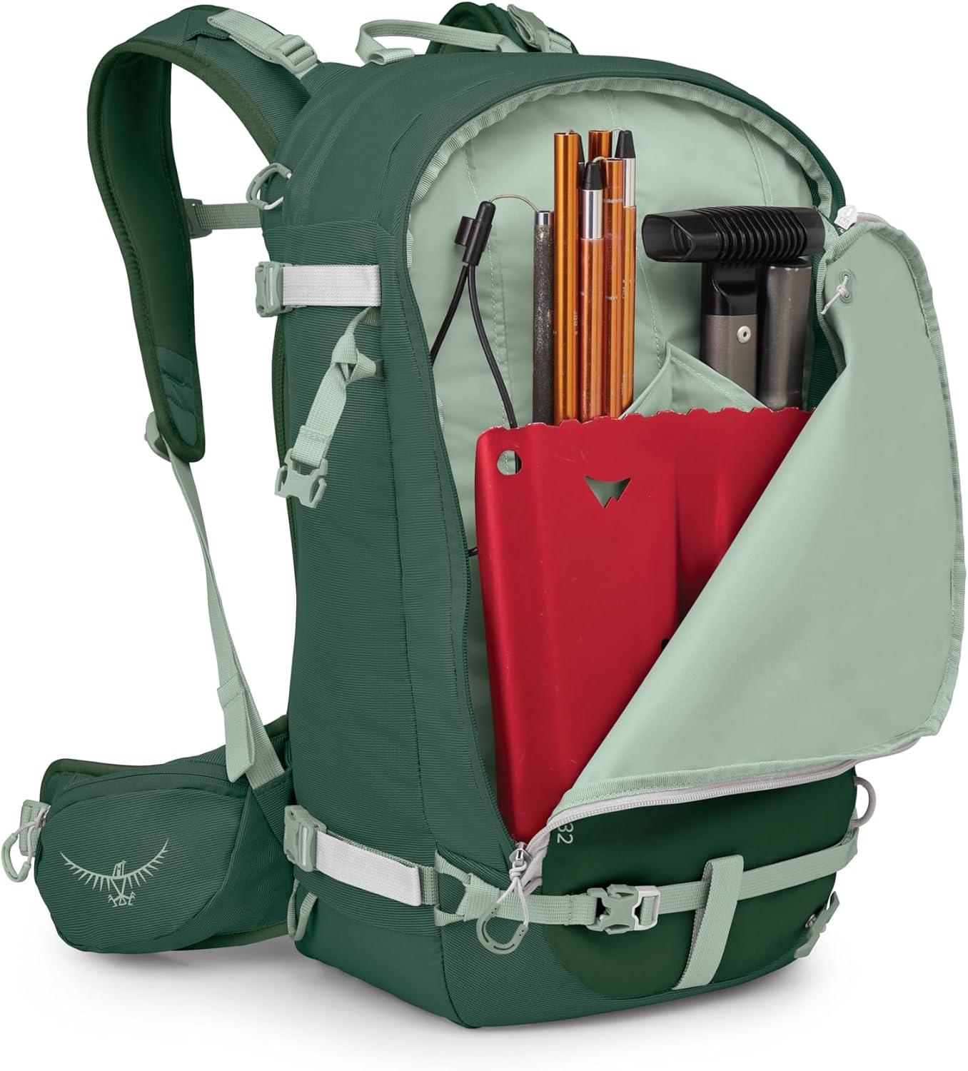 imageOsprey Sopris 32L Ski and Snowboard Backpack Avalanche Gear Carry Lightweight Backcountry Backpack for Women Ski ampamp Snowboard Carry Made with 100 Recycled Nylon Magma BrownTundra Green