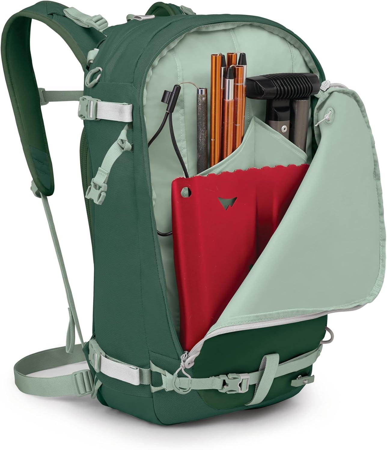 imageOsprey Sopris 32L Ski and Snowboard Backpack Avalanche Gear Carry Lightweight Backcountry Backpack for Women Ski ampamp Snowboard Carry Made with 100 Recycled Nylon Magma BrownTundra Green