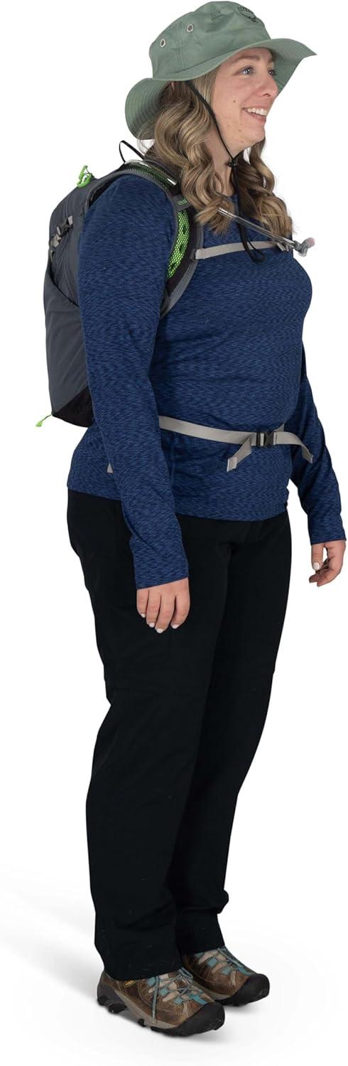 imageOsprey Sportlite 15L Lightweight Hiking Backpack with Hydraulics Reservoir for Men and Women Dark Charcoal GreyAlkalineHotspot Pink