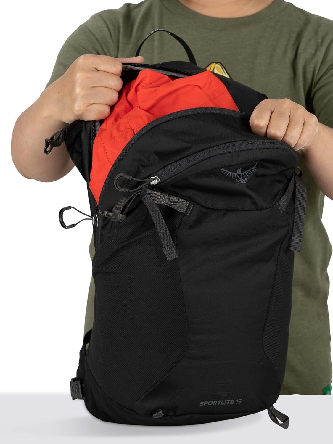 imageOsprey Sportlite 15L Lightweight Hiking Backpack with Hydraulics Reservoir for Men and Women Dark Charcoal GreyDark Charcoal Grey