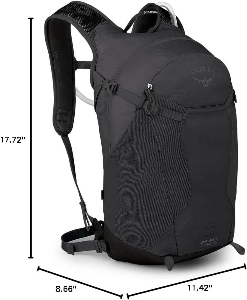 imageOsprey Sportlite 15L Lightweight Hiking Backpack with Hydraulics Reservoir for Men and Women Dark Charcoal GreyDark Charcoal Grey