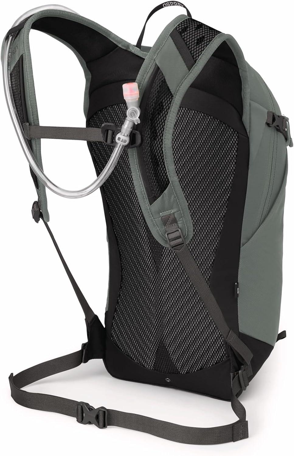 imageOsprey Sportlite 15L Lightweight Hiking Backpack with Hydraulics Reservoir for Men and Women Dark Charcoal GreyPine Leaf Green