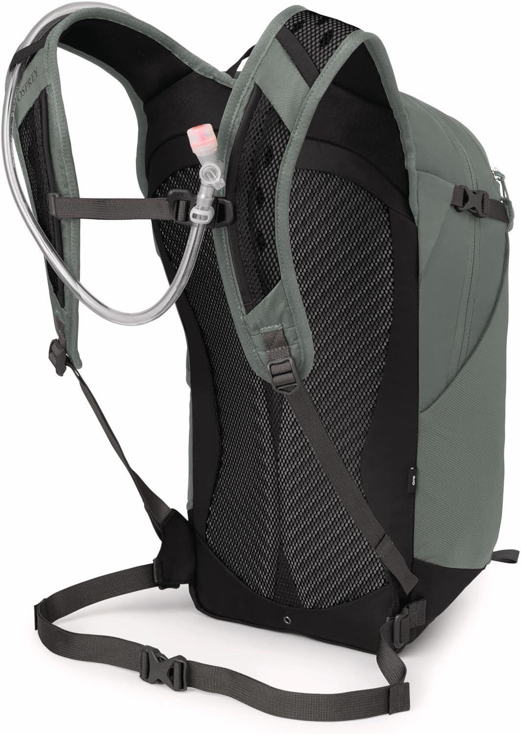 imageOsprey Sportlite 15L Lightweight Hiking Backpack with Hydraulics Reservoir for Men and Women Dark Charcoal GreyPine Leaf Green