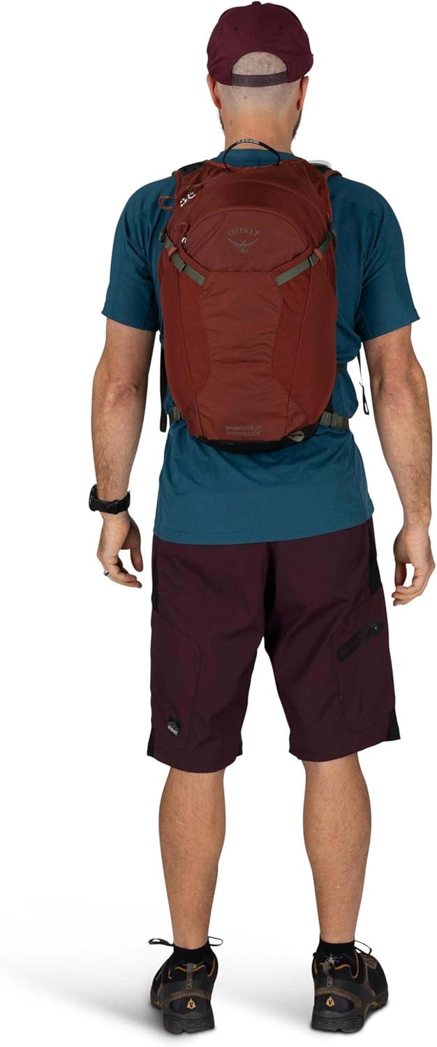 imageOsprey Sportlite 15L Lightweight Hiking Backpack with Hydraulics Reservoir for Men and Women Dark Charcoal GreyPine Leaf Green