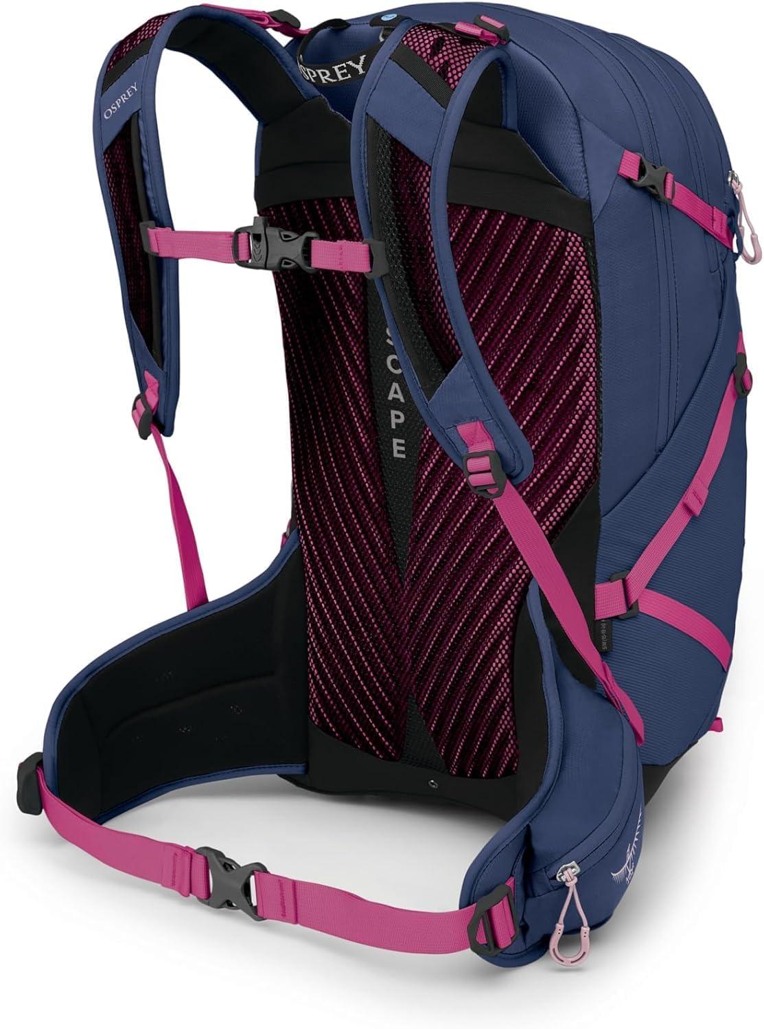 imageOsprey Sportlite 25L Lightweight Hiking Backpack for Men and Women Dark Charcoal Grey MLAlkalineHotspot Pink