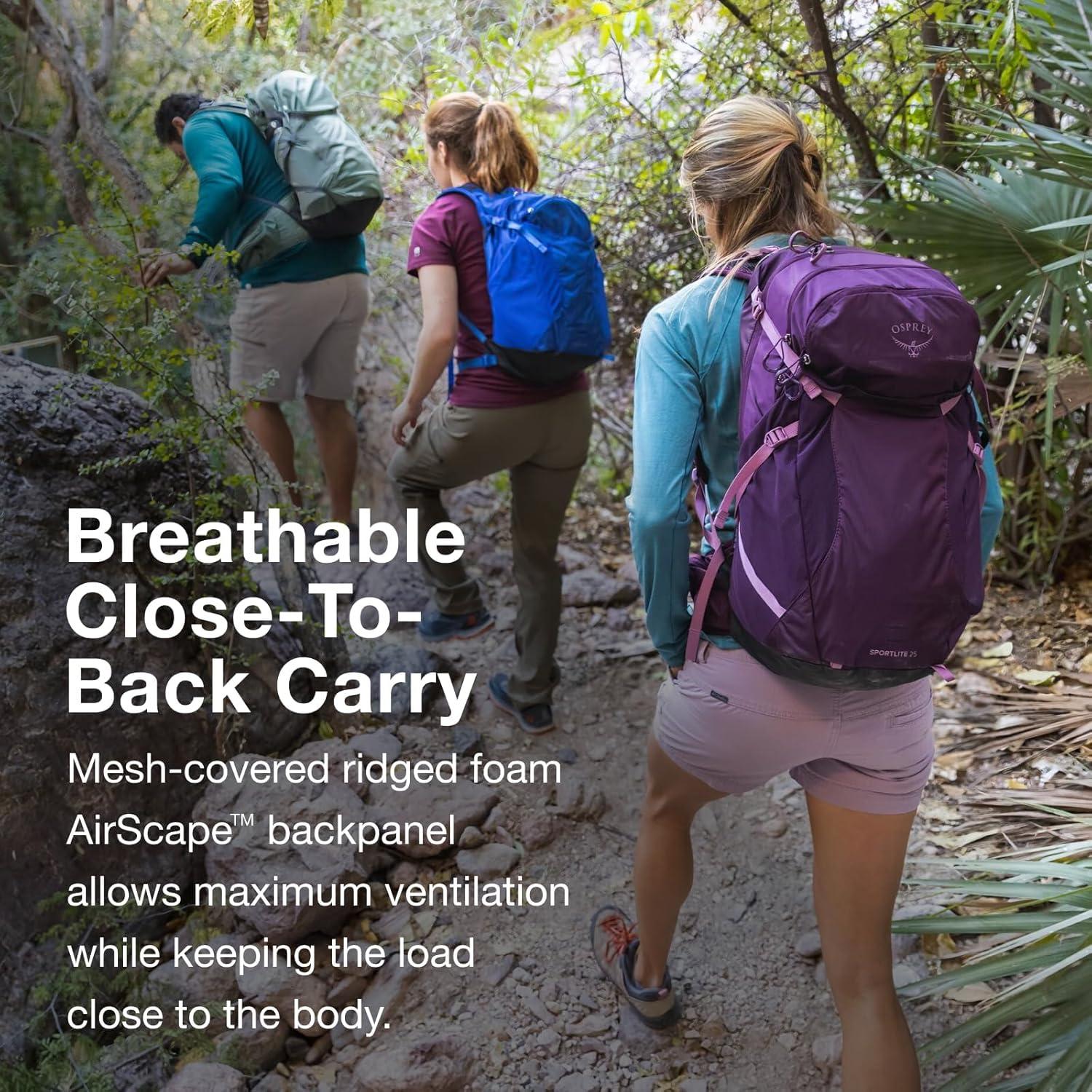 imageOsprey Sportlite 25L Lightweight Hiking Backpack for Men and Women Dark Charcoal Grey MLBlue Sky