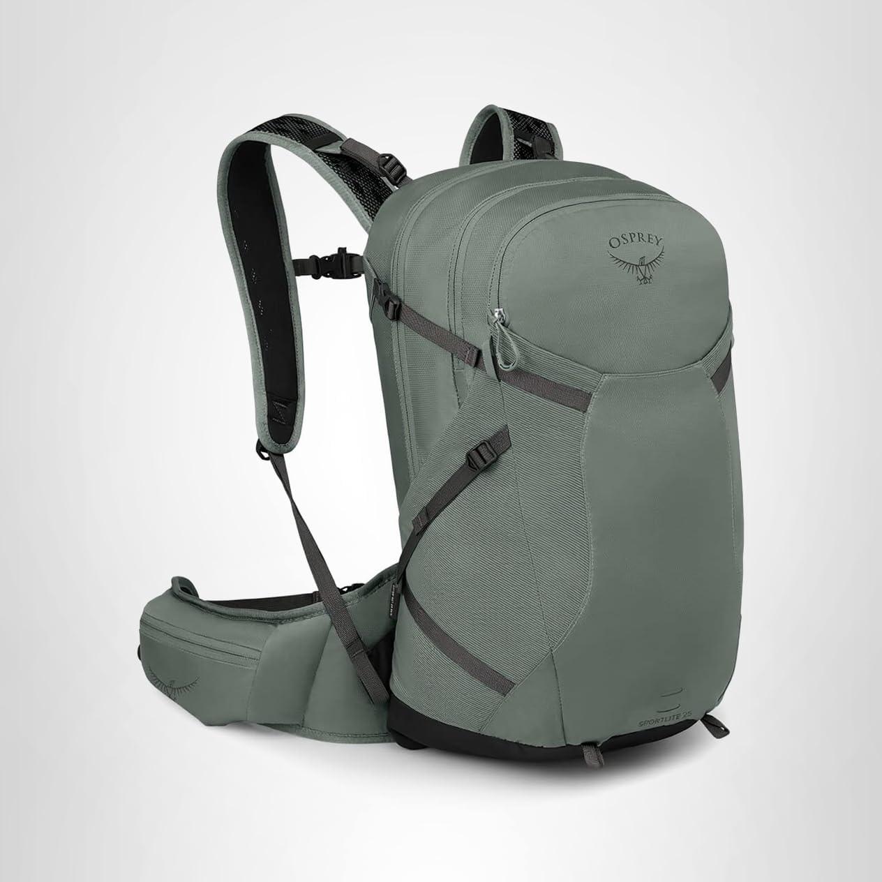 imageOsprey Sportlite 25L Lightweight Hiking Backpack for Men and Women Dark Charcoal Grey MLPine Leaf Green
