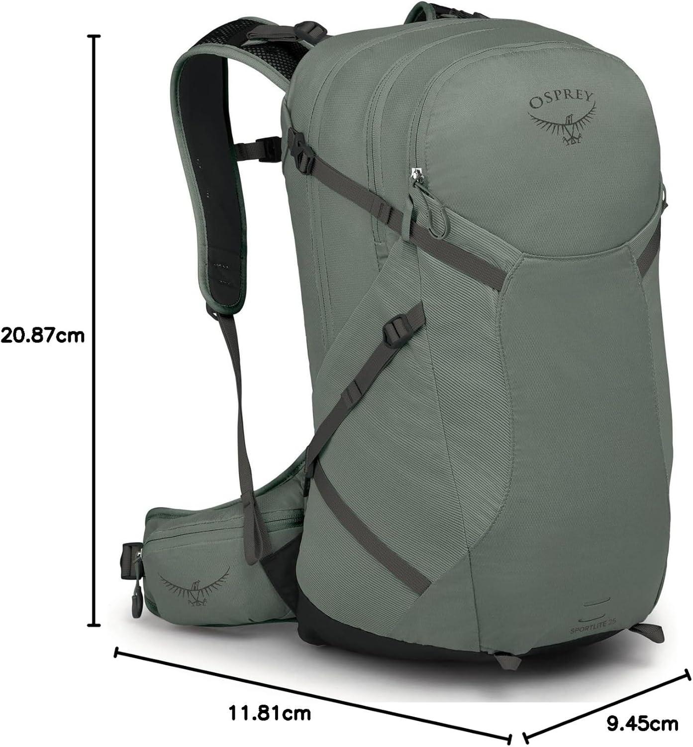 imageOsprey Sportlite 25L Lightweight Hiking Backpack for Men and Women Dark Charcoal Grey MLPine Leaf Green