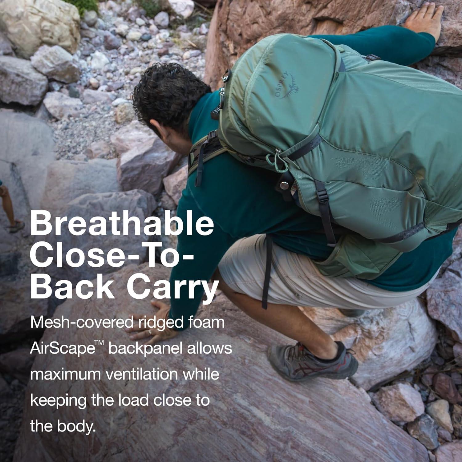 imageOsprey Sportlite 25L Lightweight Hiking Backpack for Men and Women Dark Charcoal Grey MLPine Leaf Green