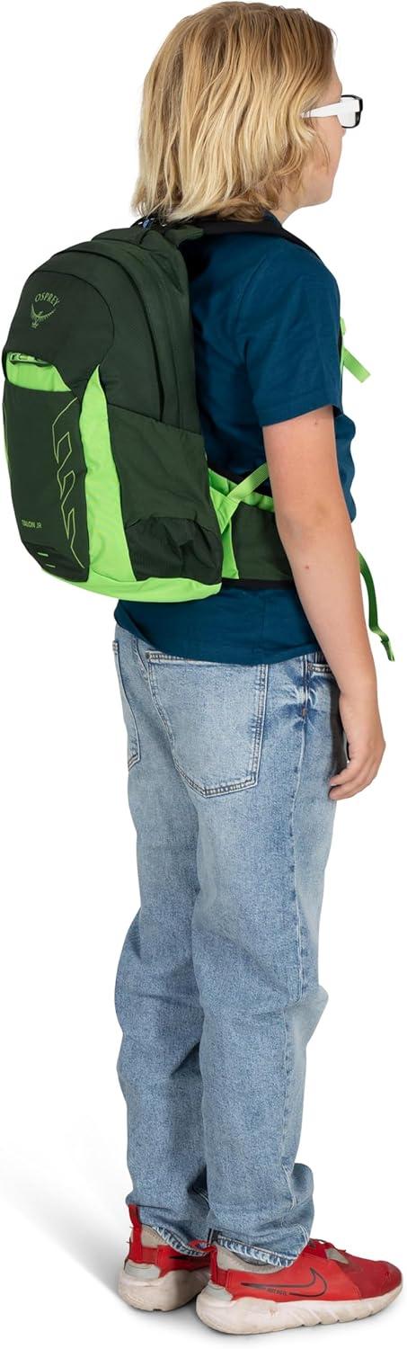 imageOsprey Talon Jr Boys Lightweight Hiking Backpack Kids Adventure Backpack for Travel ampamp Camping Green CanopyGreen Canopy