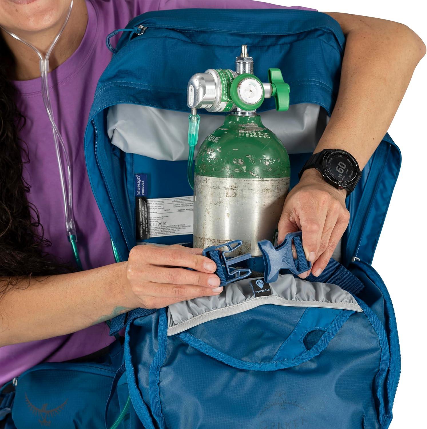 imageOsprey Talon Oxygen Lightweight Hiking Backpack Portable Mobile Oxygen Travel Support BlackCoal GreyBlackCoal Grey