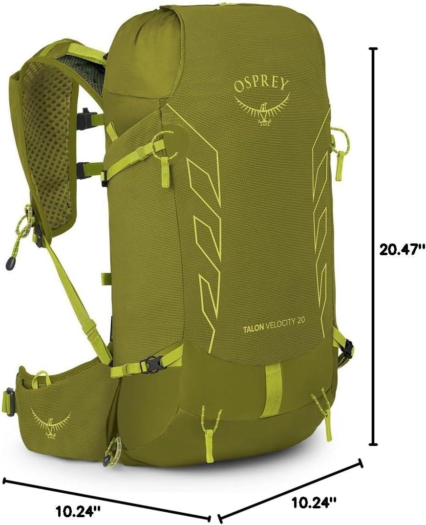imageOsprey Talon Velocity 20L Mens Hiking Backpack Dark CharcoalTumbleweed LXLMatcha GreenLemongrass