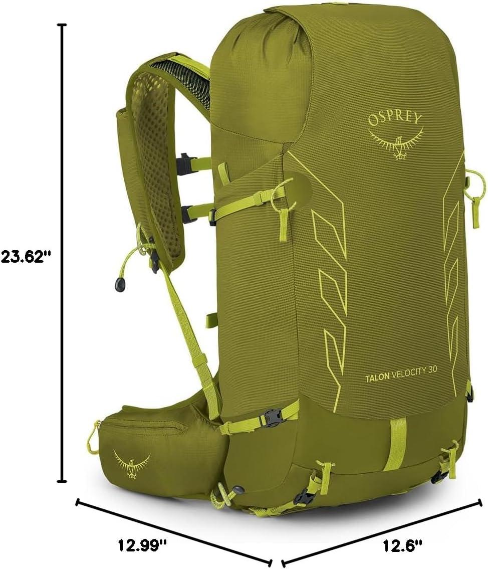 imageOsprey Talon Velocity 30L Mens Hiking Backpack Dark CharcoalTumbleweed LXLMatcha GreenLemongrass