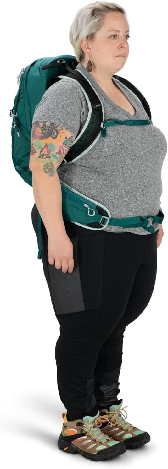 imageOsprey Tempest 20L Womens Hiking Backpack with Hipbelt Violac Purple WMLJasper Green