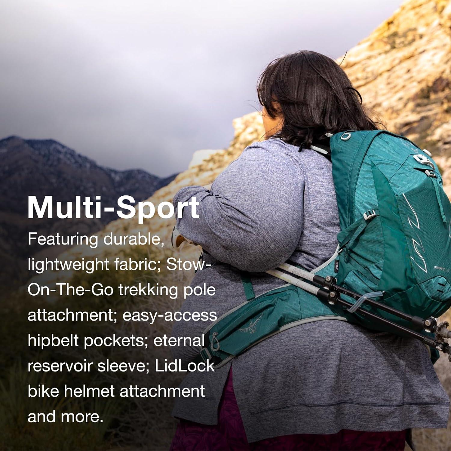 imageOsprey Tempest 20L Womens Hiking Backpack with Hipbelt Violac Purple WMLStealth Black